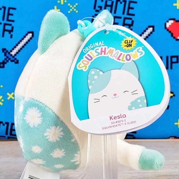 Squishmallow Kesla the Cat 3.5" Clip UltraSoft Stuffed Holiday Plush Toy NWT - Picture 5 of 12